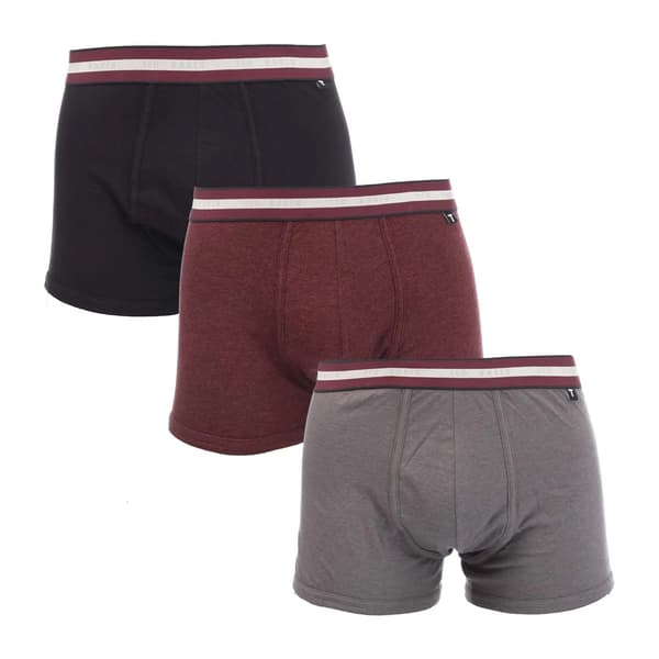 Ted Baker Herr Baumullsboxershorts (3-pack) L Svart/Grå/Vinröd Black/Grey/Maroon L
