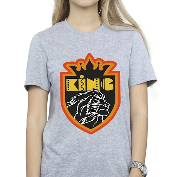 Disney Dam/Damer The Lion King Crest Bomull Boyfriend T-Shi Sports Grey XXL