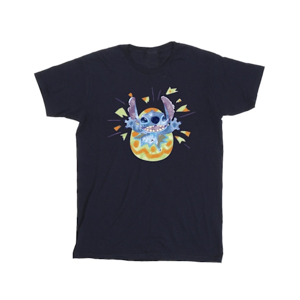 Disney Flickor Lilo & Stitch Cracking Egg Bomull T-shirt 12-13 År Navy Blue 12-13 Years