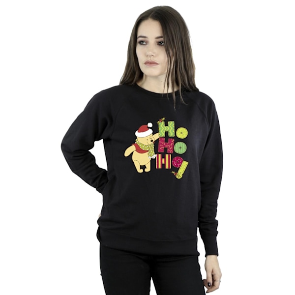 Disney Dam/Dam Winnie The Pooh Ho Ho Ho Scarf Sweatshirt Black 4XL