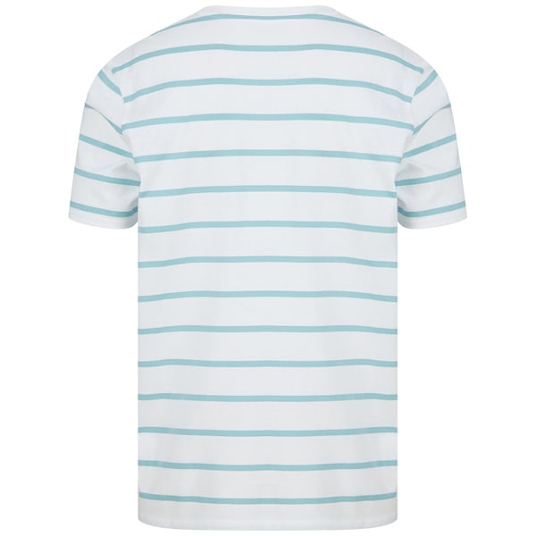 Front Row Unisex Vuxen Randig T-shirt XS Vit/Äggblå White/Duck Egg Blue XS