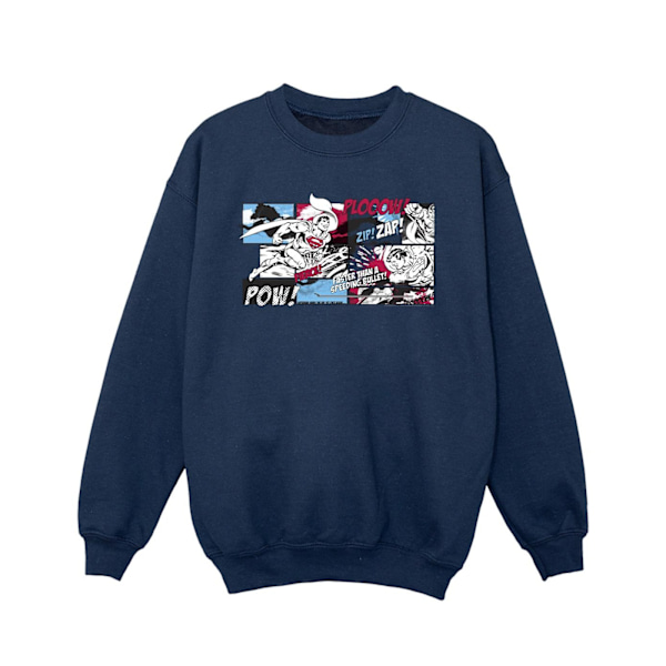 DC Comics Girls Superman Comic Strip Sweatshirt 9-11 år Marinblå Navy Blue 9-11 Years