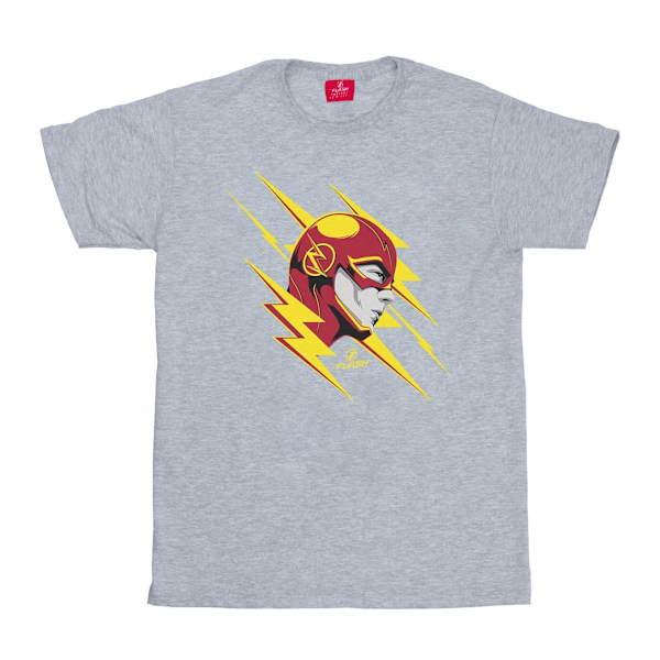 DC Comics Girls The Flash Lightning Portrait Bomull T-shirt 9-11 Sports Grey 9-11 Years