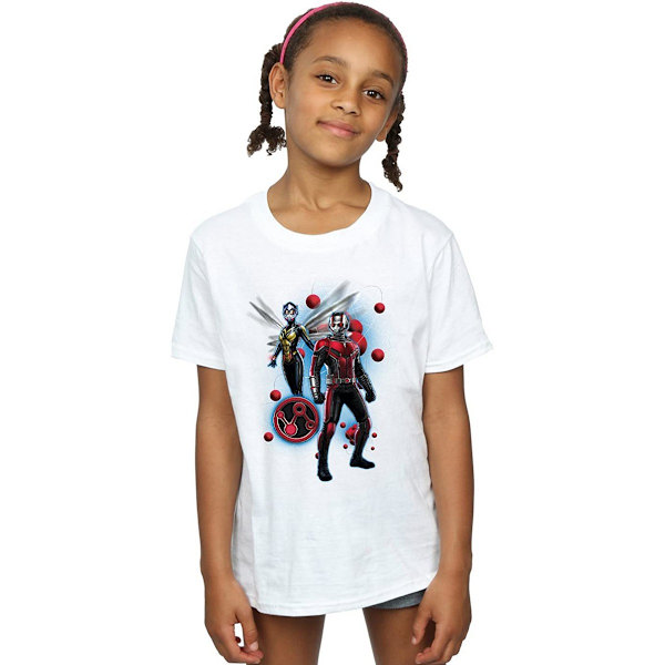 Ant-Man och The Wasp flickor partikel pose bomull T-shirt 7-8 år White 7-8 Years