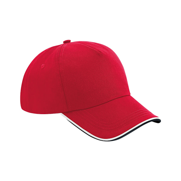 Beechfield Authentic Piped 5 Panel Cap One Size Classic Röd/Svart Classic Red/Black/White One Size