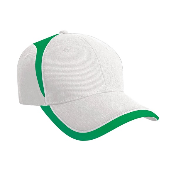 Result Headwear National Baseball Cap One Size Vit/Smaragd White/Emerald One Size