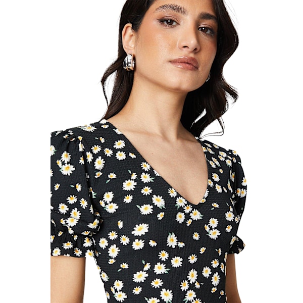 Dorothy Perkins Dam/Damer Daisy V-ringad klänning med korta ärmar Black 18 UK