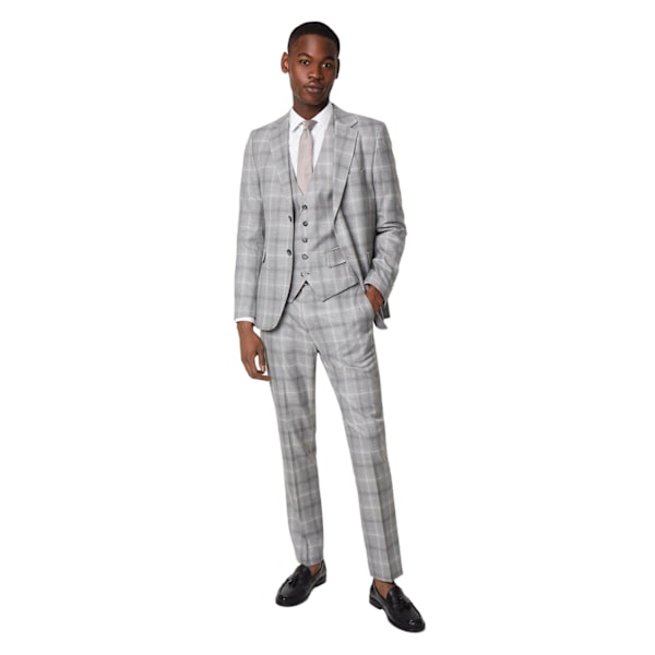 Burton Herr Checked Slim Tailored Kostymbyxor 34R Grå Grey 34R