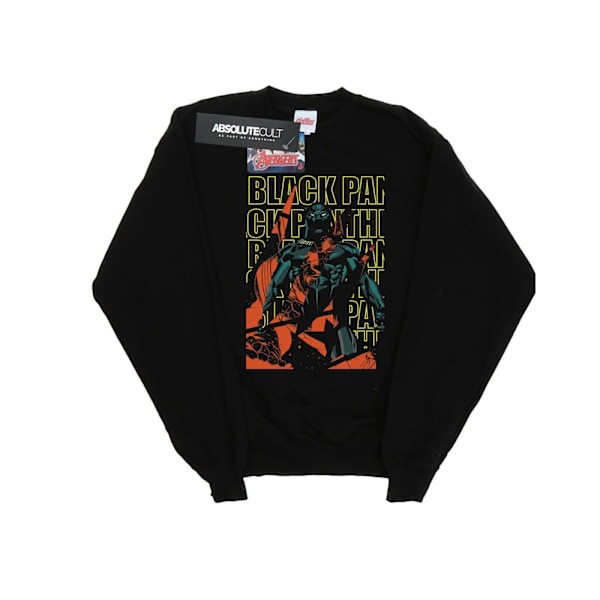 Marvel Girls Avengers Black Panther Collage Sweatshirt 5-6 år Black 5-6 Years