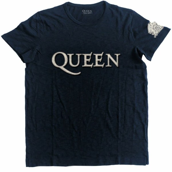 Queen Unisex Vuxen Appliqué Logotyp T-shirt L Marinblå Navy Blue L