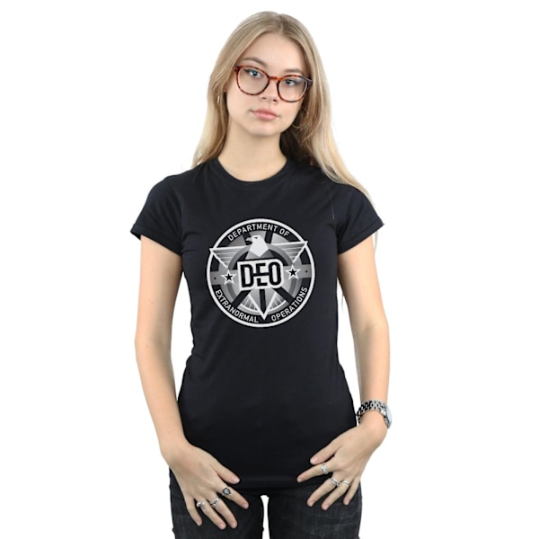 DC Comics Dam/Kvinnor Supergirl TV-serie Deo Crest Bomull T-shirt Black M