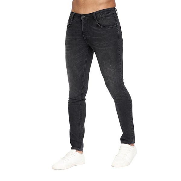 Crosshatch Malcolm Slim Jeans 36S Black Wash för män Black Wash 36S