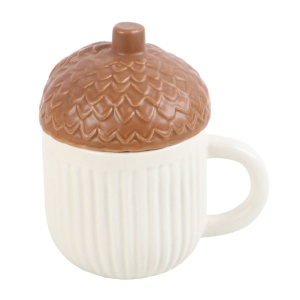 Something Different Autumn Acorn Mugg Med Lock Ett Storlek Vit/Brun White/Brown One Size