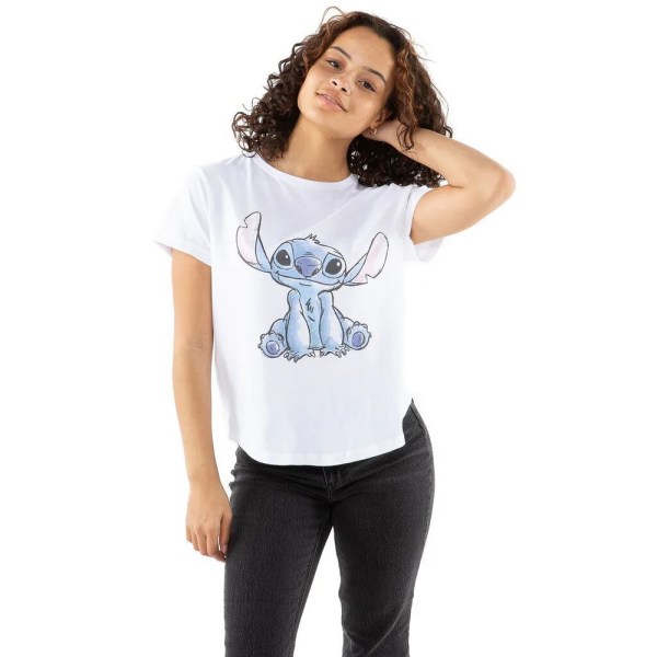 Lilo & Stitch Sketch T-shirt dam/dam S Vit/Blå White/Blue S