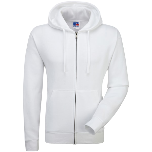 Russell Herrkläder Äkta Full Zip Huvtröja / Hoodie L Vit White L