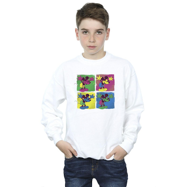 Disney Boys Mickey Mouse Pop Art Sweatshirt 7-8 år Vit White 7-8 Years