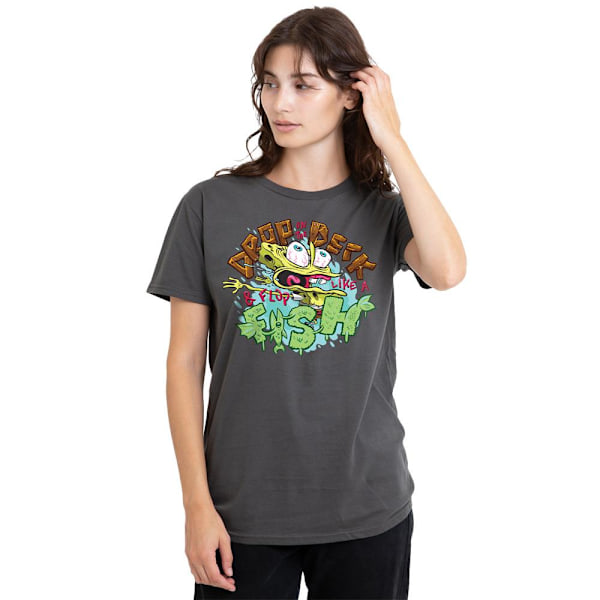 SvampBob Fyrkant Unisex Vuxen Drop And Flop T-Shirt S Grå Charcoal S