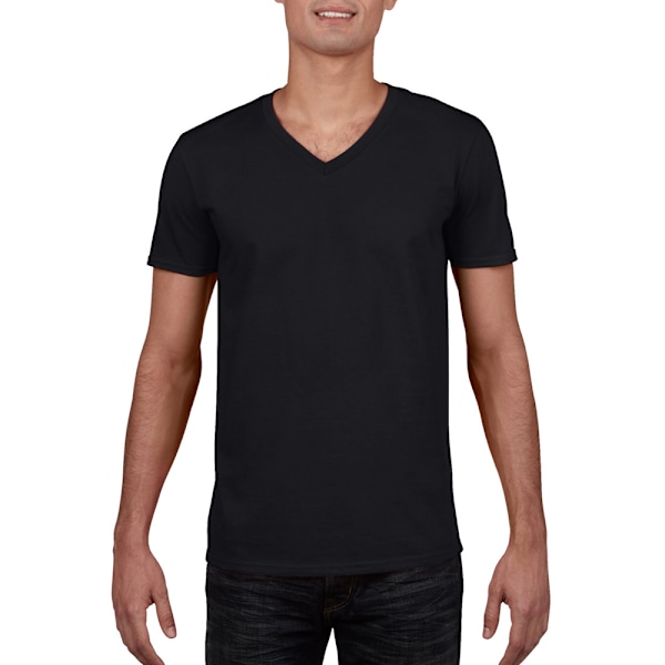 Gildan Soft Style V-halsad kortärmad T-shirt L Svart Black L