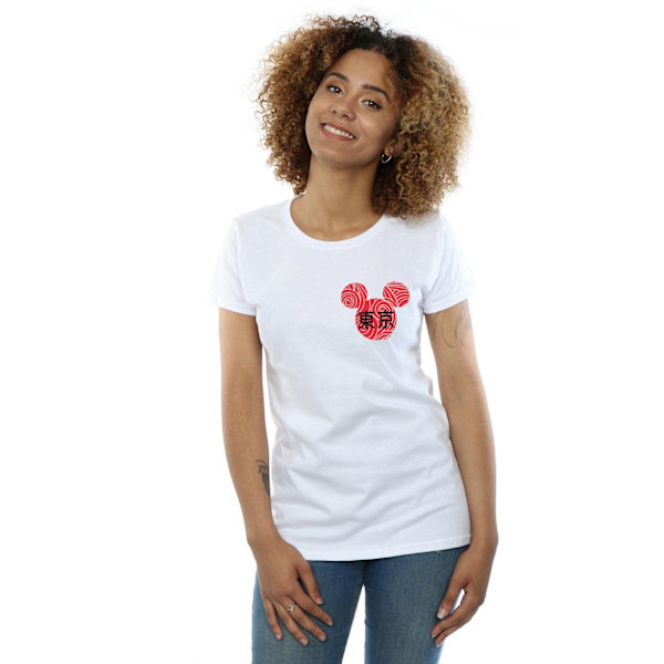 Disney Dam/Kvinnor Mickey Mouse Symbol Bomull T-shirt L Vit White L