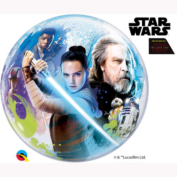 Qualatex 22 tums Star Wars The Last Jedi Single Bubble Balloon Multicoloured 22 inch