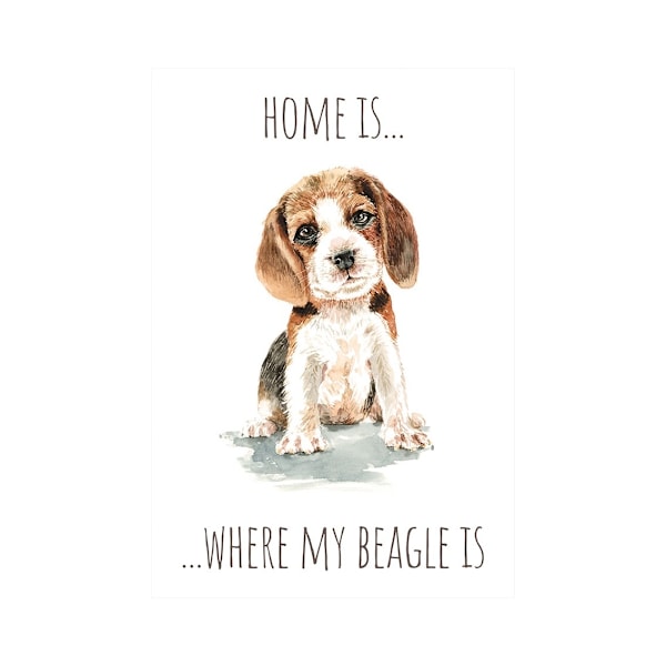 Louise Nisbet Beagle Print 40cm x 30cm Vit/Brun/Svart White/Brown/Black 40cm x 30cm