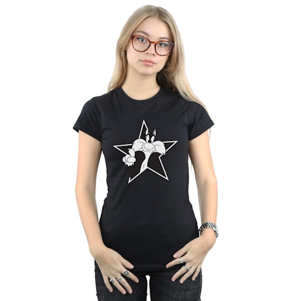 Looney Tunes Dam/Dam Sylvester Mono Star Bomull T-shirt X Black XXL