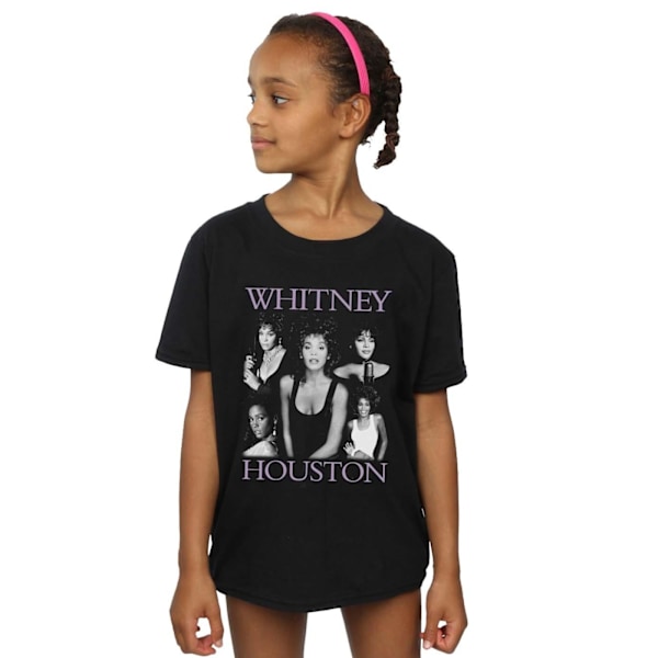 Whitney Houston Girls Multiple Pose Bomull T-Shirt 7-8 År Svart Black 7-8 Years