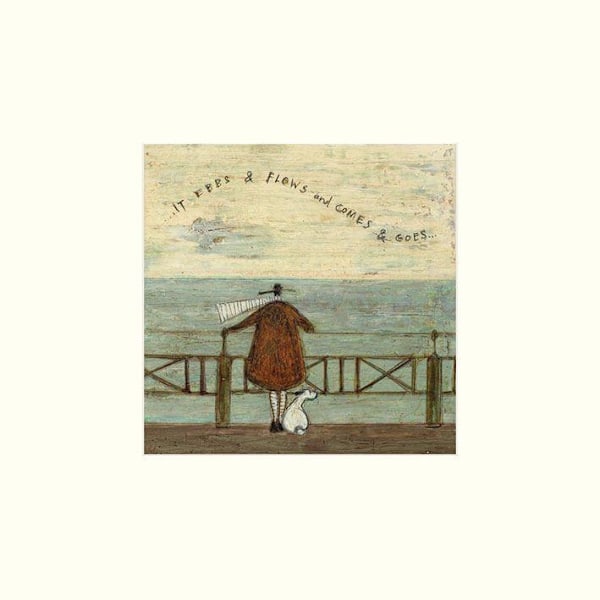 Sam Toft It Ebbs & Flows And Comes & Goes... Poster 30cm x 30cm Cream/Blue/Brown 30cm x 30cm