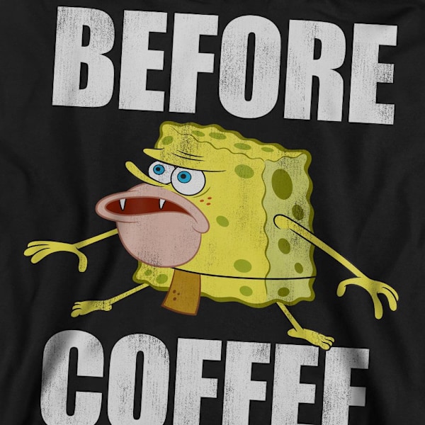 SvampBob Fyrkant Unisex Vuxen Innan Kaffe Meme Sweatshirt Black S