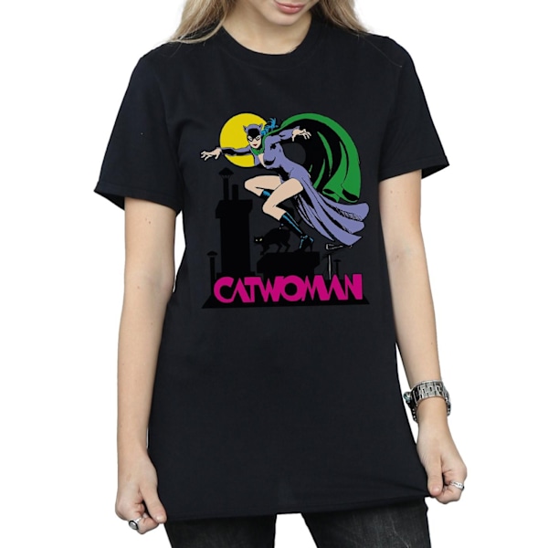 DC Comics Dam/Kvinnor Catwoman Text Logo Bomull Boyfriend T-S Black 3XL