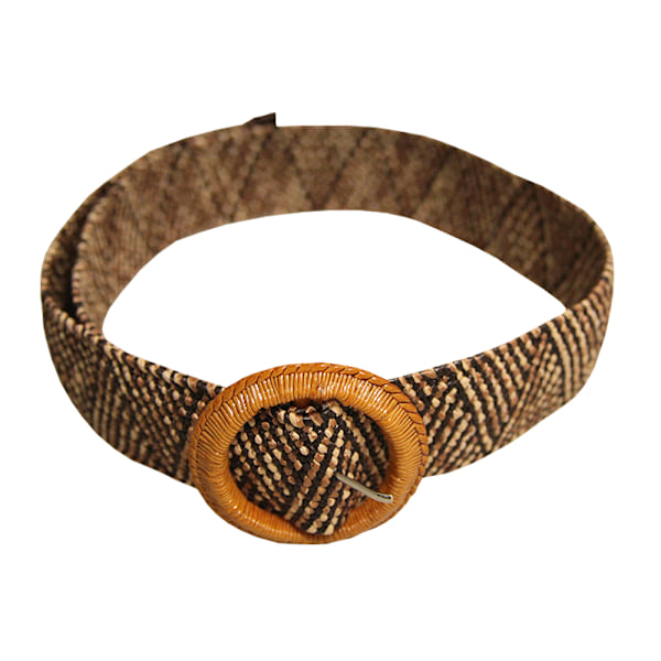Solis Dam/Kvinnor Tvåfärgad Rattan Stretch Bälte En Storlek Brun Brown One Size
