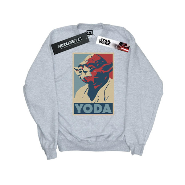 Star Wars Boys Yoda Poster Sweatshirt 7-8 år Sports Grey Sports Grey 7-8 Years
