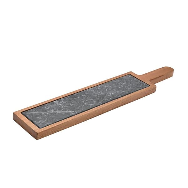 Hestia Rektangulär Serveringsbräda i Marmor & Akaciaträ - Svart O Brown One Size