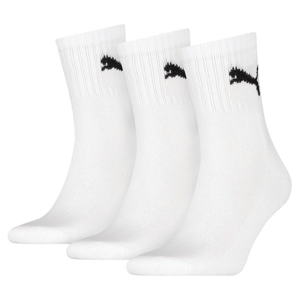 Puma Unisex Adult Crew Socks (Pack med 3) 12 UK-14 UK White White 12 UK-14 UK