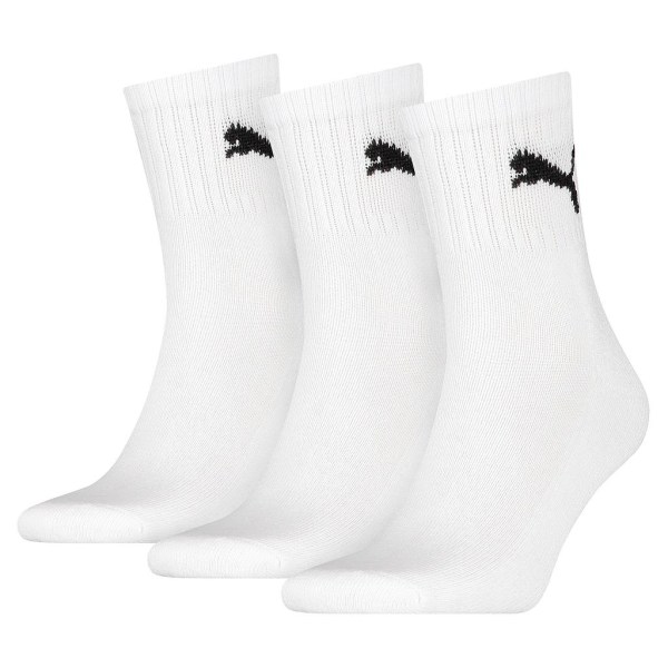Puma Unisex Adult Crew Socks (Pack med 3) 2,5 UK-5 UK White White 2.5 UK-5 UK