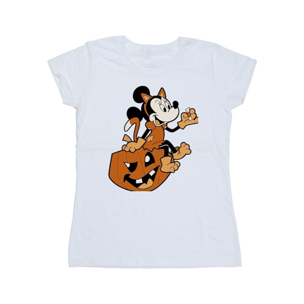 Mickey Mouse Dam/Kvinna Minnie Mouse Katt Bomulls Halloween T- White L