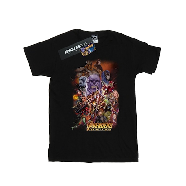 Marvel Dam/Kvinnor Avengers Infinity War Karaktär Affisch Bomull Boyfriend T-Shirt Black 3XL