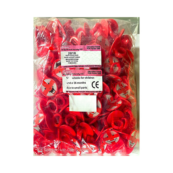 Culpitt Ring Party Favours En Storlek Röd Red One Size