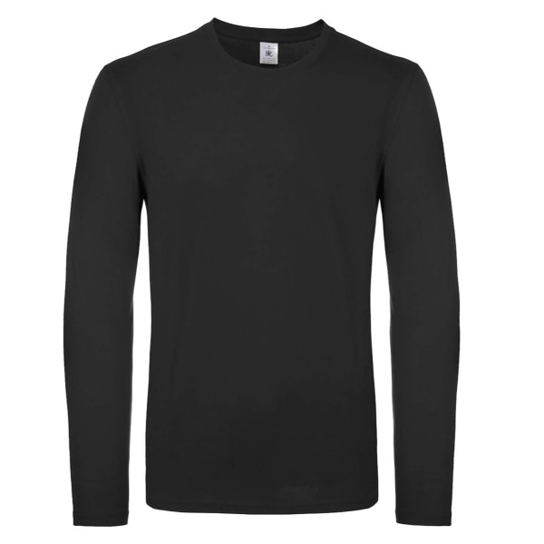 B&C Mens #E150 Långärmad T-shirt 3XL Svart Black 3XL