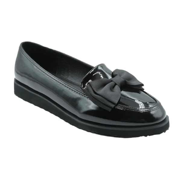 Where's That From Dam/Damer Alpha Bow Slip-on Loafers 5 UK Black Patent 5 UK