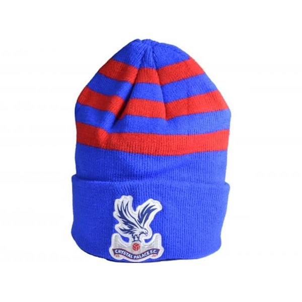Crystal Palace FC Randig Stickad Uppvikt Mössa One Size Royal Royal Blue/Red One Size