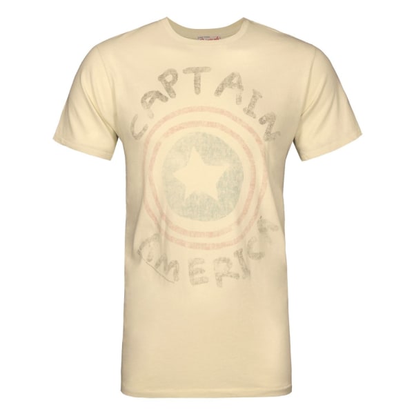Junk Food Mens Originals Logo Captain America T-Shirt S Cream A Cream Almond S