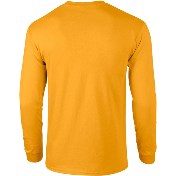 Gildan Herr Plain Crew Neck Ultra Cotton Långärmad T-shirt M Gold M