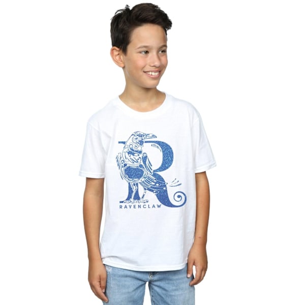 Harry Potter Pojkar Ravenclaw Glitter T-shirt 7-8 år Vit White 7-8 Years
