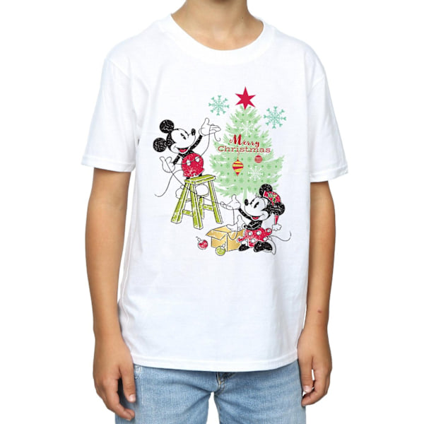 Disney Boys Mickey och Minnie Julgran T-shirt 12-13 år White 12-13 Years