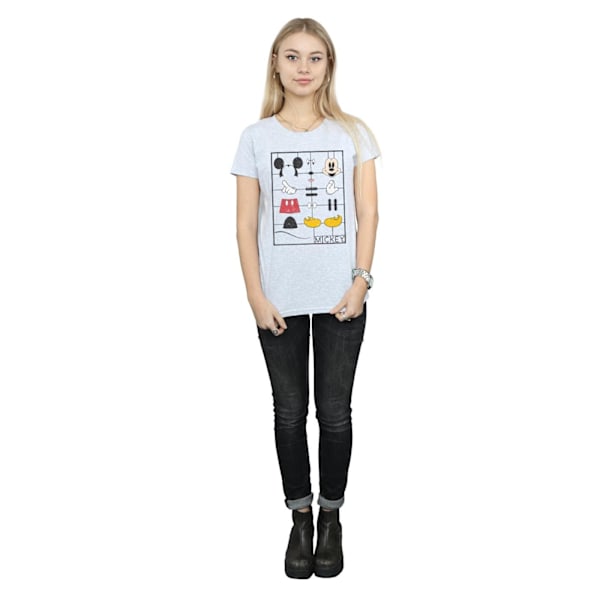 Disney Dam/Kvinnor Mickey Mouse Byggsats Bomull T-shirt Sports Grey XXL