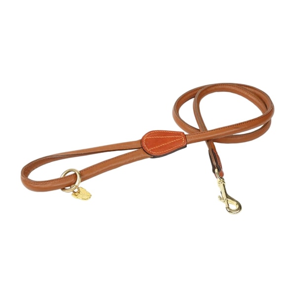 Digby & Fox Rullad Läder Hundkoppel En Storlek Tan Tan One Size