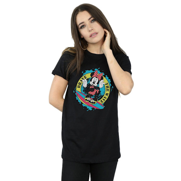 Disney Dam/Kvinnor Minnie Mouse Brave The Wave Bomull Boyfrie Black 3XL