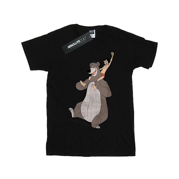 Jungle Book Flickor Mowgli Och Baloo Bomull T-shirt 9-11 År Svart Black 9-11 Years