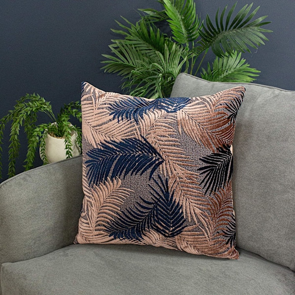 Paoletti Palm Grove Kuddfodral One Size Blush Pink/Navy Blush Pink/Navy One Size